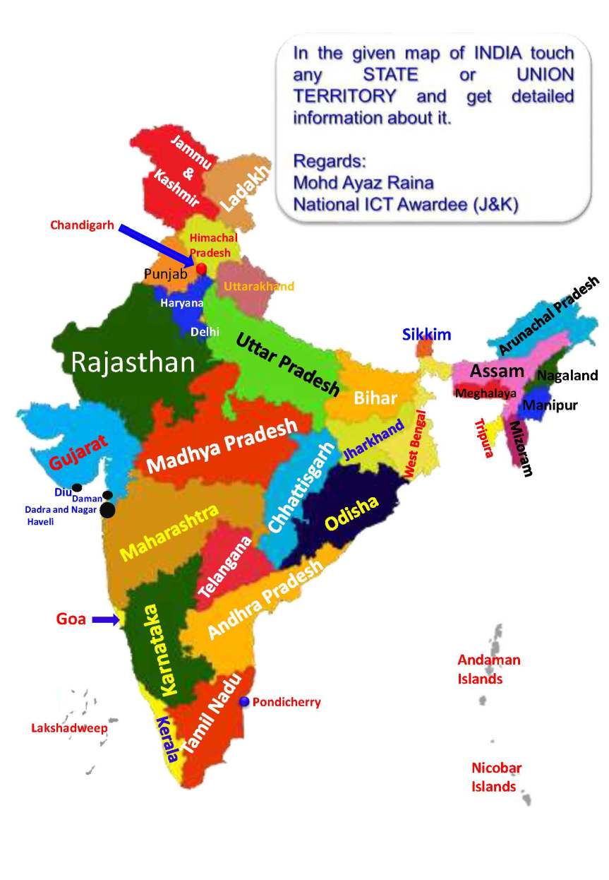 Wikipedia Linked Map of India